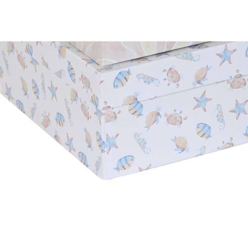 Set Složivih Kutija za Pospremanje DKD Home Decor Children’s Pisana Karton (43,5 x 33,5 x 15,5 cm) Cijena
