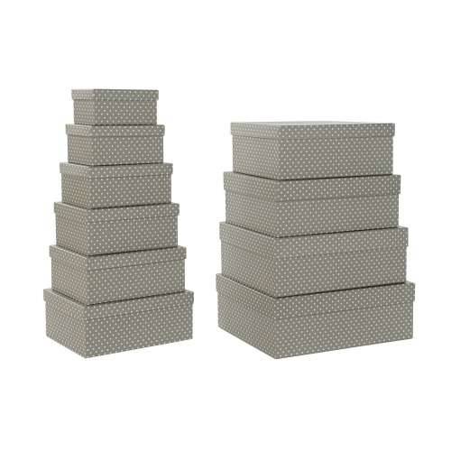 Set Složivih Kutija za Pospremanje DKD Home Decor Miš Siva Bijela Karton (43,5 x 33,5 x 15,5 cm) Cijena