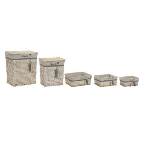 Set košara DKD Home Decor 47 x 35 x 56 cm Poliester Spirale (5 kom.) Cijena