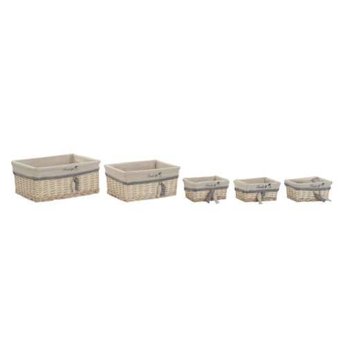Set košara DKD Home Decor 48 x 38 x 13 cm Poliester Spirale (5 kom.) Cijena