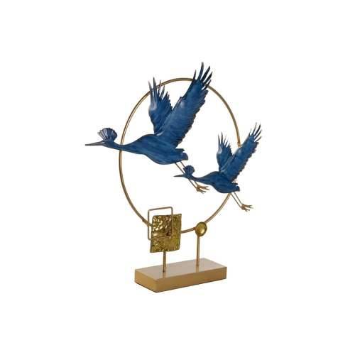 Ukrasna figura DKD Home Decor Plava zlatan Ptica 51 x 9 x 51 cm Cijena