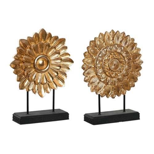 Ukrasna figura DKD Home Decor 25 x 8 x 34 cm Crna zlatan moderan krugovi (2 kom.) Cijena