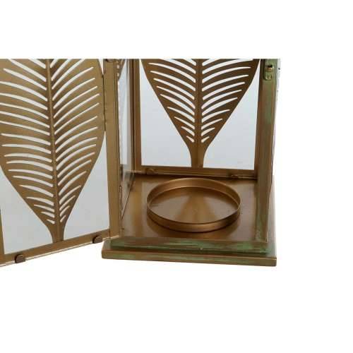 Laternas stends DKD Home Decor zlatan Metal 16,5 x 16,5 x 50 cm Biljni list Cijena