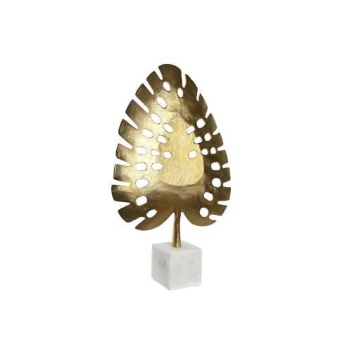 Ukrasna figura DKD Home Decor 28 x 7,5 x 47 cm zlatan Bijela Tropsko Biljni list Cijena