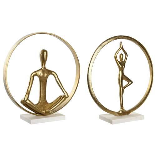 Ukrasna figura DKD Home Decor 33 x 11 x 35,5 cm 36 x 10 x 36 cm zlatan Bijela Yoga (2 kom.) Cijena