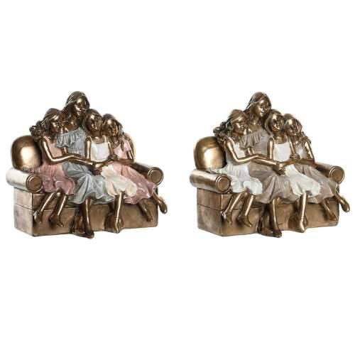 Ukrasna figura DKD Home Decor 17 x 10,5 x 15,5 cm Roza zlatan Bijela (2 kom.) Cijena