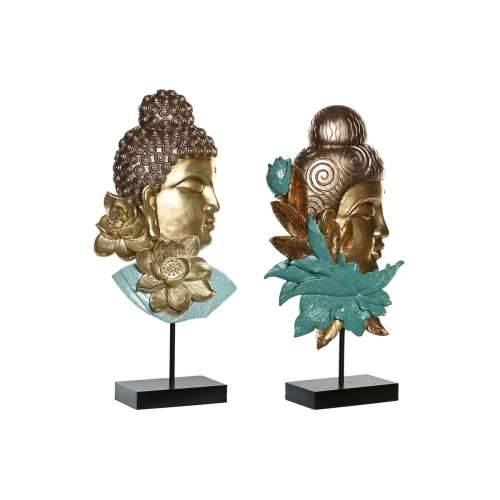 Ukrasna figura DKD Home Decor 22 x 8 x 42,5 cm Crna zlatan Buda Turkizno Orijentalno (2 kom.) Cijena