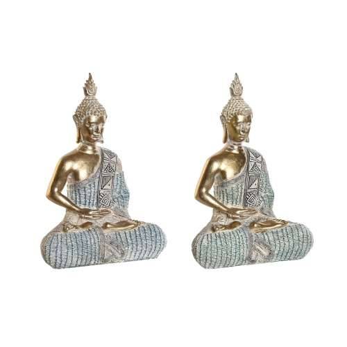 Ukrasna figura DKD Home Decor 18,6 x 9,7 x 27 cm Plava Buda Turkizno Orijentalno Decapé (2 kom.) Cijena