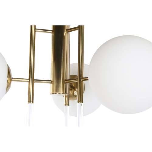 Stropna svjetiljka DKD Home Decor 64 x 64 x 64 cm Kristal zlatan Metal Bijela 50 W Cijena