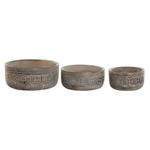 Stolni ukras DKD Home Decor Bijela Prirodno Indijac 30,5 x 30,5 x 12,7 cm (3 Dijelovi) Cijena