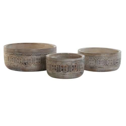 Stolni ukras DKD Home Decor Bijela Prirodno Indijac 30,5 x 30,5 x 12,7 cm (3 Dijelovi) Cijena