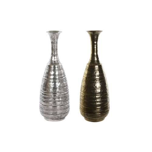 Vrč DKD Home Decor 24 x 24 x 67 cm Premaz u shabby stilu Srebrna zlatan Aluminij moderan (2 kom.) Cijena