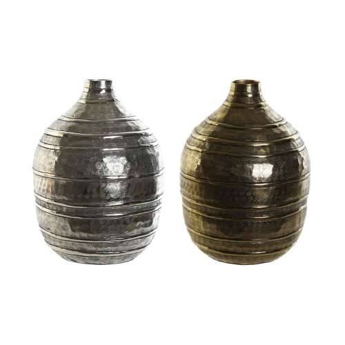 Vrč DKD Home Decor 20 x 20 x 28,5 cm Srebrna zlatan Aluminij moderan (2 kom.) Cijena