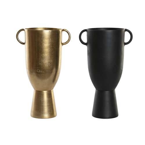 Vrč DKD Home Decor 25 x 18 x 41 cm Crna zlatan Aluminij moderan (2 kom.) Cijena