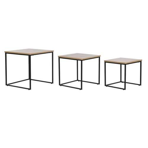 Set od tri stolice DKD Home Decor Crna Metal 45 x 45 x 45 cm Drvo MDF Cijena