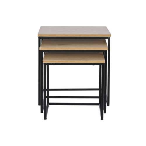 Set od tri stolice DKD Home Decor Crna Metal 45 x 45 x 45 cm Drvo MDF Cijena