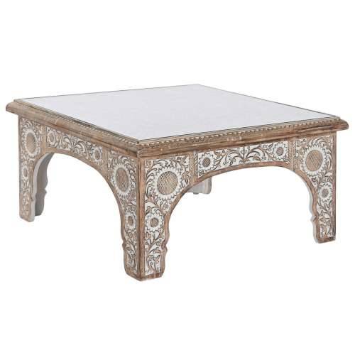 Stolić za dnevni boravak DKD Home Decor 81 x 81 x 45 cm Kristal Aluminij Drvo Manga Cijena