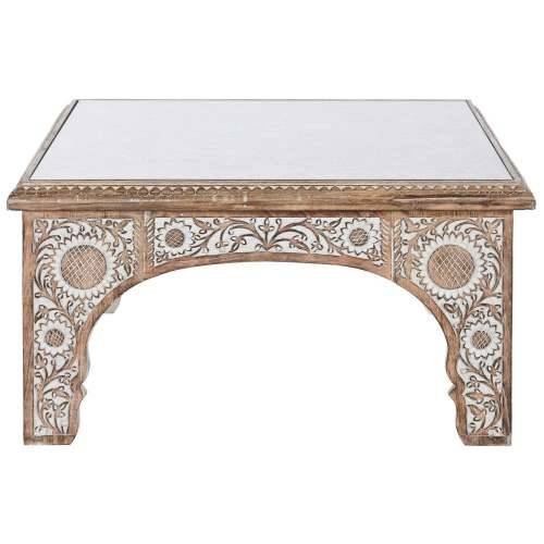 Stolić za dnevni boravak DKD Home Decor 81 x 81 x 45 cm Kristal Aluminij Drvo Manga Cijena