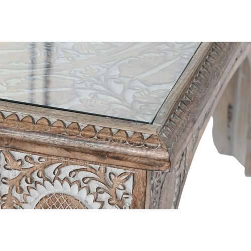 Stolić za dnevni boravak DKD Home Decor 81 x 81 x 45 cm Kristal Aluminij Drvo Manga Cijena