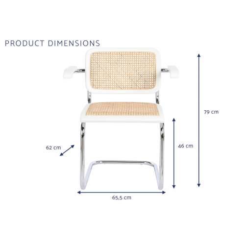 Stolica s naslonjačem za ruke DKD Home Decor Bijela Srebrna Prirodno Ratan Brijestovina 65,5 x 62 x 79 cm Cijena