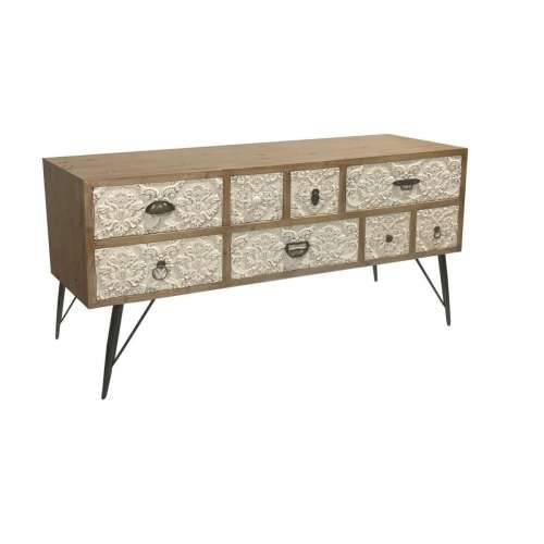 Namještaj za TV kabinet DKD Home Decor 120 x 40 x 61 cm Jela Prirodno Metal Bijela Cijena