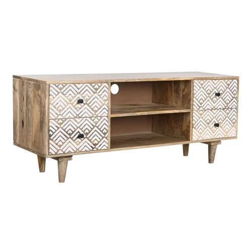 Namještaj za TV kabinet DKD Home Decor 135 x 40 x 55 cm Prirodno Bijela Drvo Manga Cijena