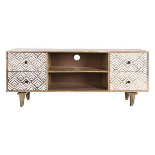 Namještaj za TV kabinet DKD Home Decor 135 x 40 x 55 cm Prirodno Bijela Drvo Manga Cijena