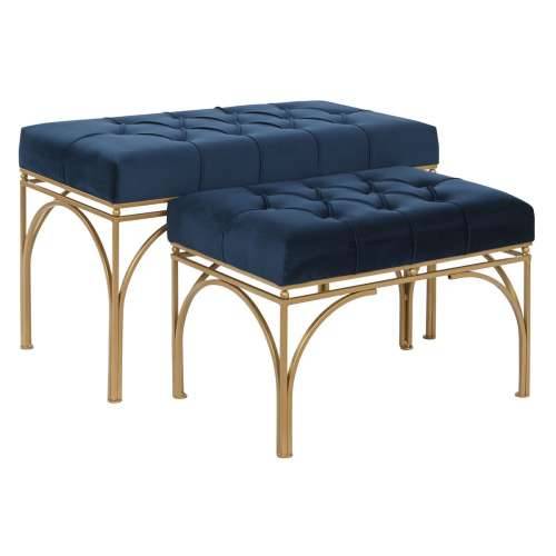 Stolac DKD Home Decor Plava zlatan Metal 80 x 40 x 48 cm (2 kom.) Cijena