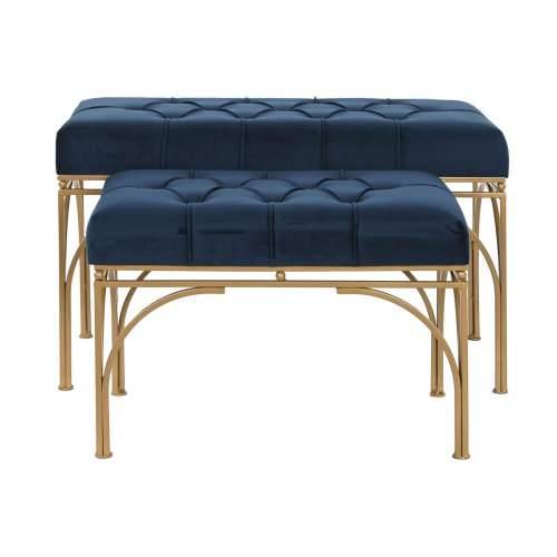 Stolac DKD Home Decor Plava zlatan Metal 80 x 40 x 48 cm (2 kom.) Cijena