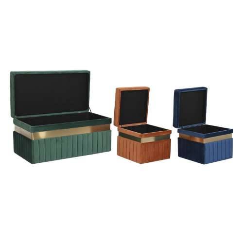 Stolac DKD Home Decor Plava Zelena Oranžna zlatan Drvo MDF 93 x 47 x 45 cm (3 kom.) Cijena