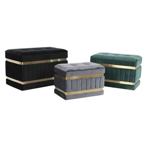 Stolac DKD Home Decor Crna zlatan Zelena Tamno sivo Drvo MDF 70 x 40 x 43 cm Cijena