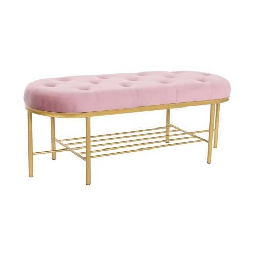 Stolac DKD Home Decor 100 x 35 x 40 cm Roza zlatan Metal Cijena