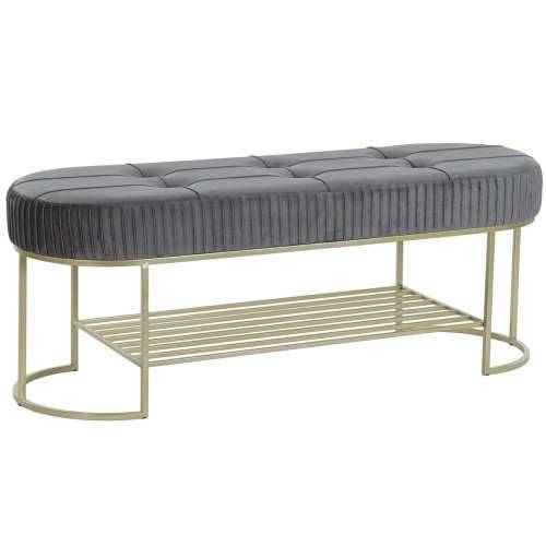 Stolac DKD Home Decor Siva zlatan Metal 120 x 40 x 45 cm Cijena