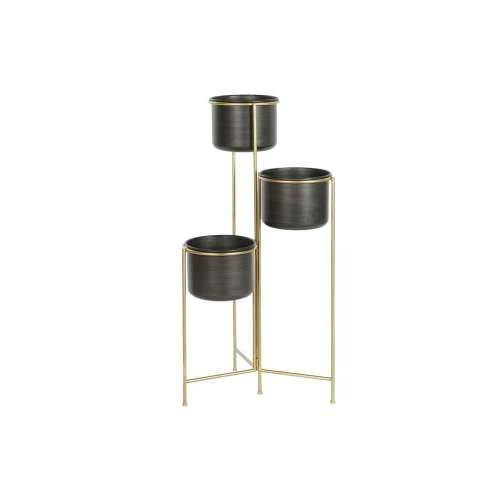 Tegla za biljke DKD Home Decor 30 x 21 x 80 cm Crna zlatan Metal Cijena