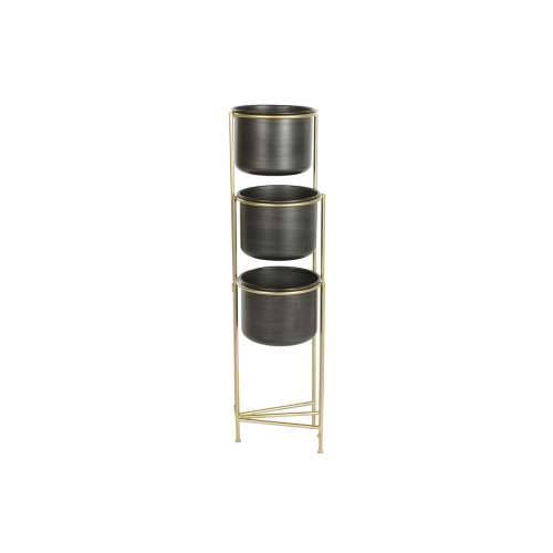 Tegla za biljke DKD Home Decor 30 x 21 x 80 cm Crna zlatan Metal Cijena
