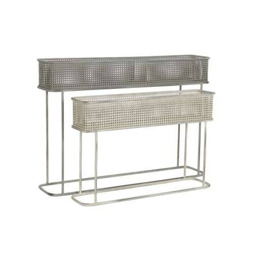 Set žardinjera DKD Home Decor 100 x 22 x 70 cm Siva Metal Bijela Vintage Cijena