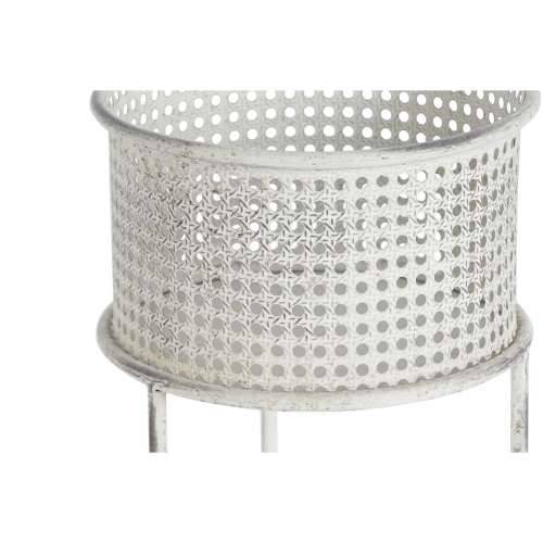 Set žardinjera DKD Home Decor 33 x 33 x 70 cm Siva Metal Bijela Vintage Cijena