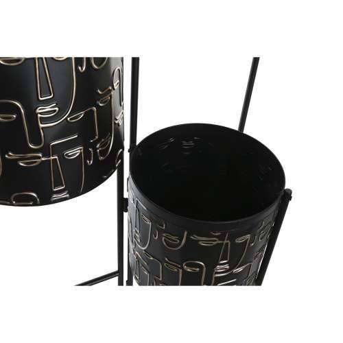 Tegla za biljke DKD Home Decor Crna zlatan Metal Lice 22 x 22 x 93 cm Cijena