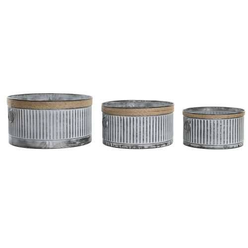 Set žardinjera DKD Home Decor Smeđa Siva Metal Uže Vintage Istrošeno 38 x 38 x 21 cm Cijena