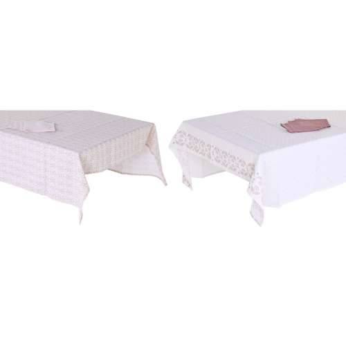 Stolnjak i salvete DKD Home Decor 150 x 250 x 0,5 cm Roza Bijela (2 kom.) Cijena