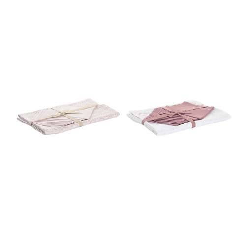 Stolnjak i salvete DKD Home Decor 150 x 250 x 0,5 cm Roza Bijela (2 kom.) Cijena