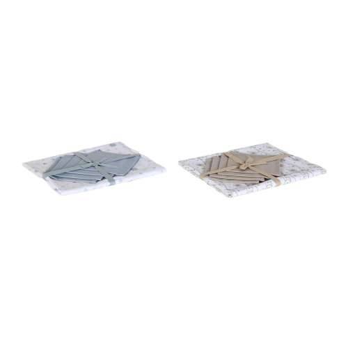 Stolnjak i salvete DKD Home Decor 150 x 150 x 0,5 cm Plava Smeđa Bijela (2 kom.) Cijena