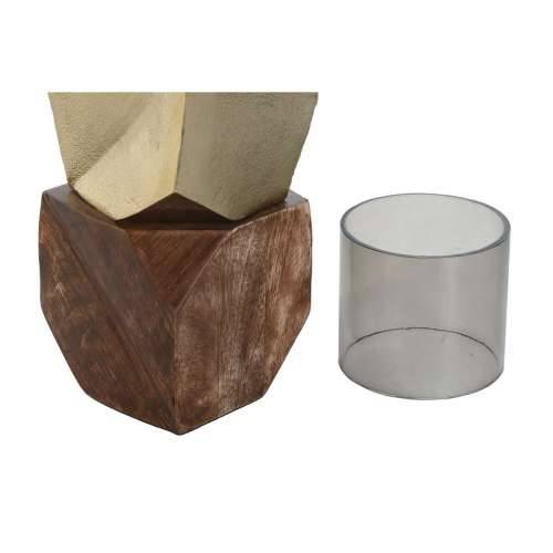 Svijećnjak DKD Home Decor Smeđa zlatan Aluminij Kristal Drvo Manga 10 x 10 x 51,5 cm Cijena