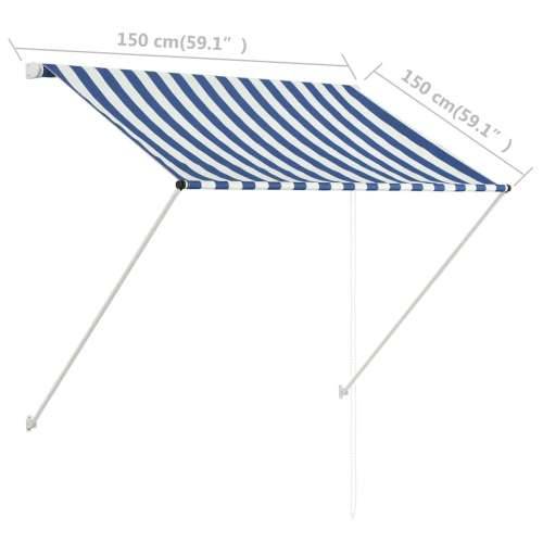 Tenda na uvlačenje 150 x 150 cm plavo-bijela - Plava i bijela 150 x 150 cm 1 Cijena