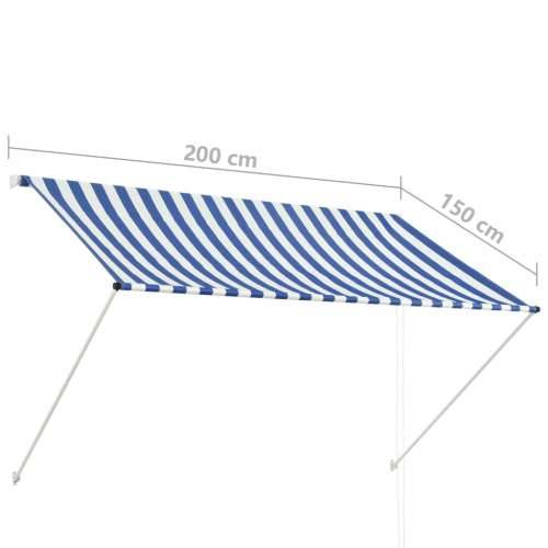 Tenda na uvlačenje 200 x 150 cm plavo-bijela Cijena