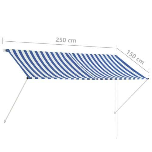 Tenda na uvlačenje 250 x 150 cm plavo-bijela Cijena