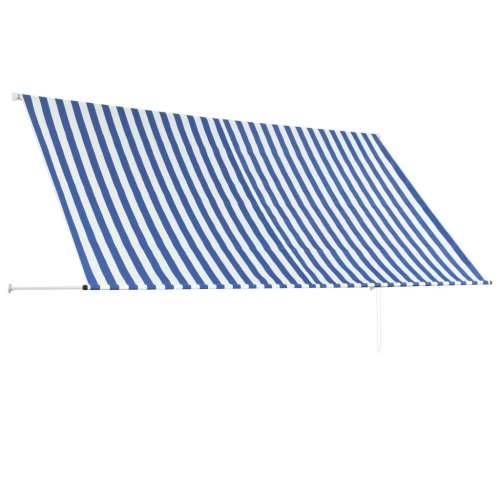 Tenda na uvlačenje 300 x 150 cm plavo-bijela Cijena