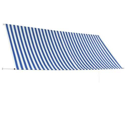 Tenda na uvlačenje 350 x 150 cm plavo-bijela Cijena