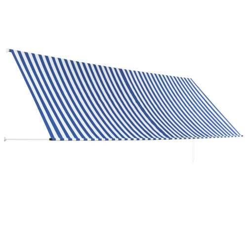 Tenda na uvlačenje 400 x 150 cm plavo-bijela Cijena