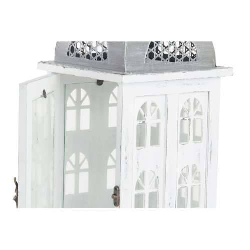 Laternas stends DKD Home Decor Premaz u shabby stilu Bijela Siva Drvo Kristal Mediteran 19 x 19 x 51 cm Cijena